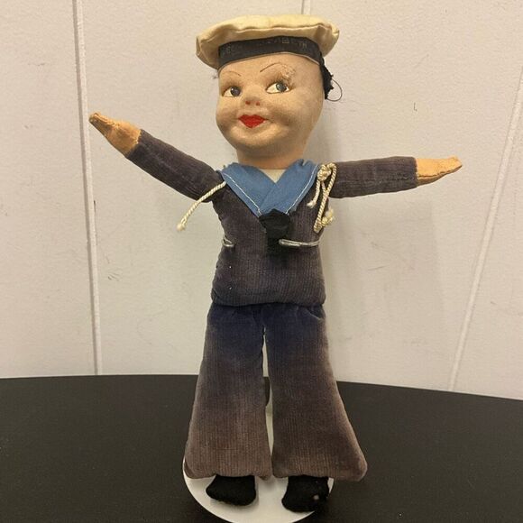 Vintage Norah Wellings Doll Sailor Boy 8" Tall Made in England - Picture 1 of 10